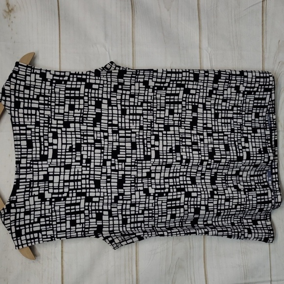 Jones Studio Separates Navy & White Pattern Cowl Neck Sleeveless Top Size Large - Picture 5 of 8